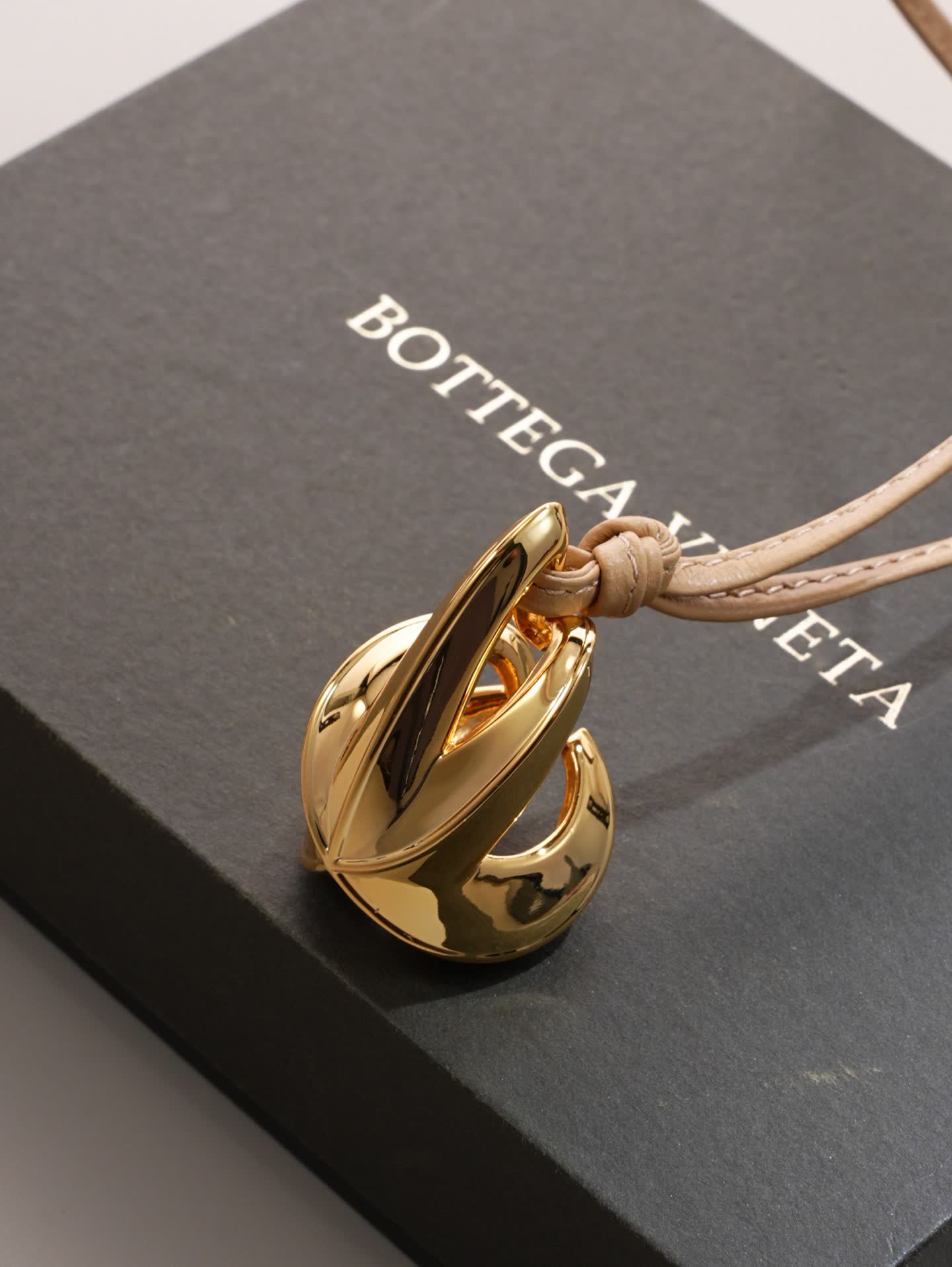 Bottega Veneta Leather & Gold Star Charm Necklace
